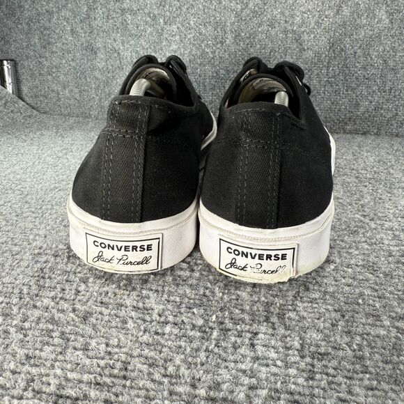 Converse Jack Purcell Mens 13 Shoes Black White Low Top Casual Sneakers - Picture 5 of 12